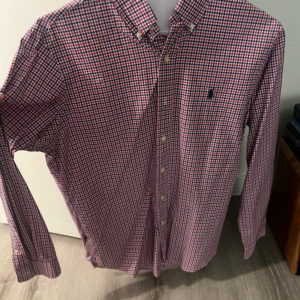 Ralph Lauren Red and Black Casual Button Down Shirt